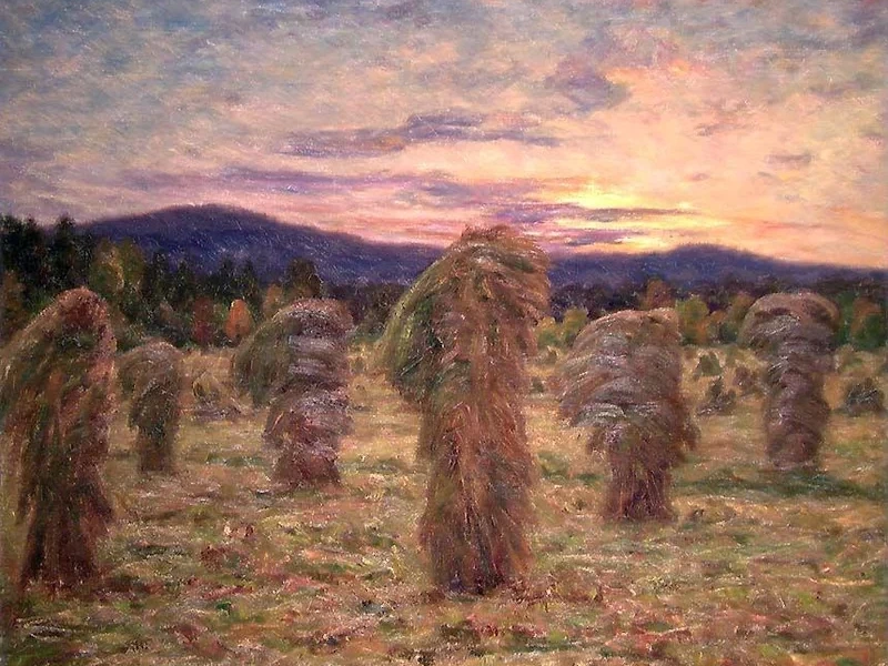 1863-Ragnvald Amandus Pedersen Hjerlow - Sera d'autunno a Finskog - National Museum of Art, Architecture and Design, Oslo